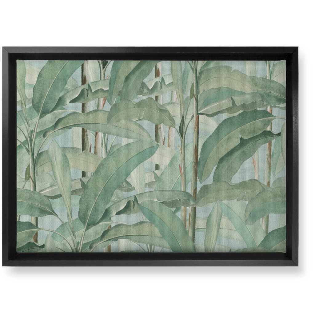Lush Tropical Leaves Wall Art, Black, Single piece, Canvas, 10x14, Green, Classic Green