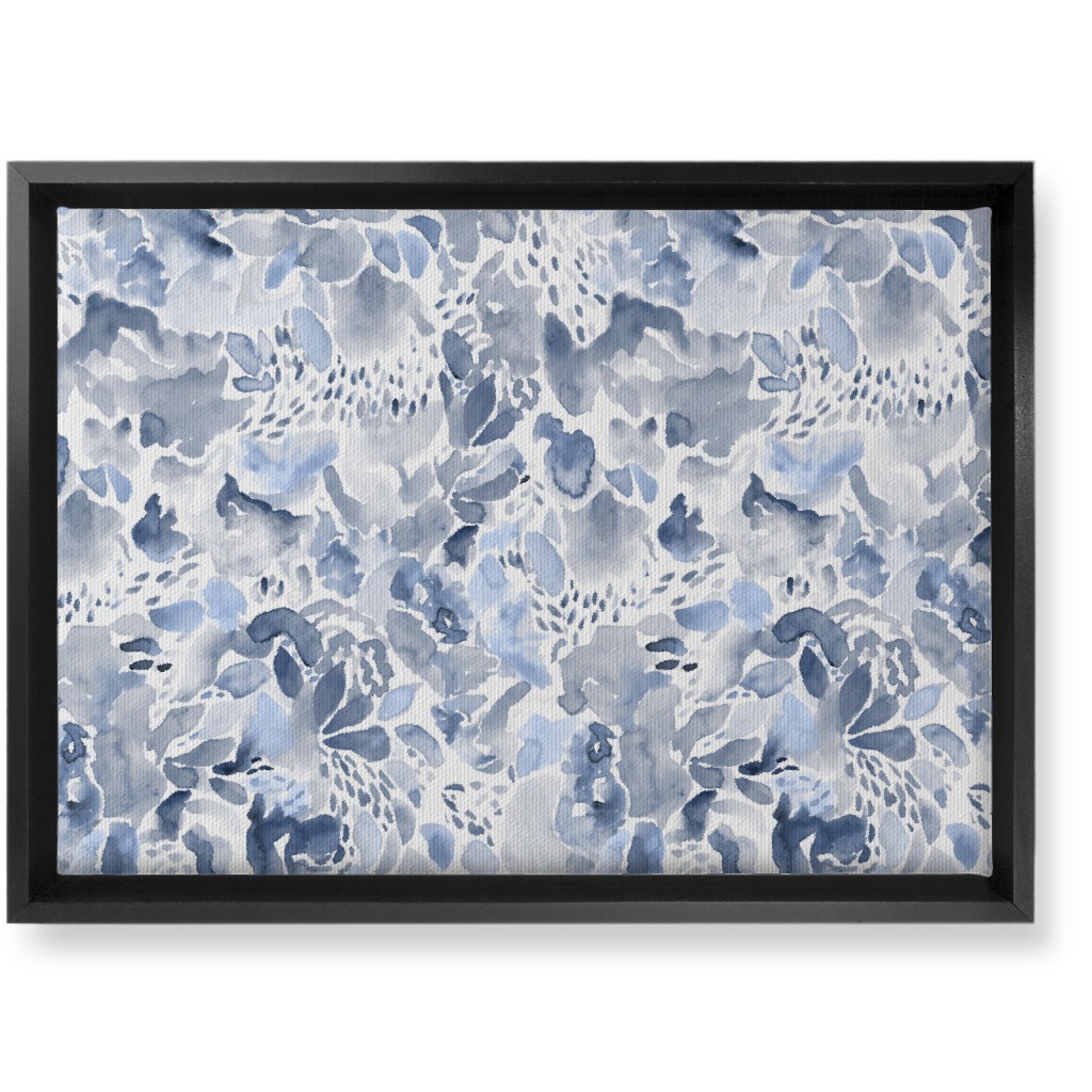 Happy Abstract Watercolor Wall Art, Black, Single piece, Canvas, 10x14, Blue, Marine Layer