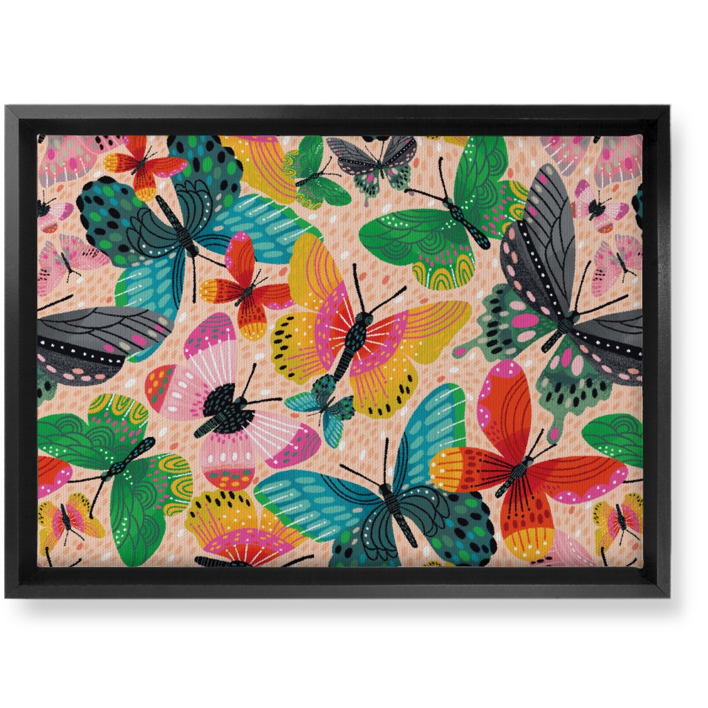 Boldly Butterflying Wall Art, Black, Single piece, Canvas, 10x14, Multicolor