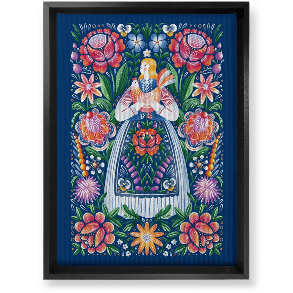 Belarusian Folk Art - Multi Wall Art, Black, Single piece, Canvas, 10x14, Multicolor