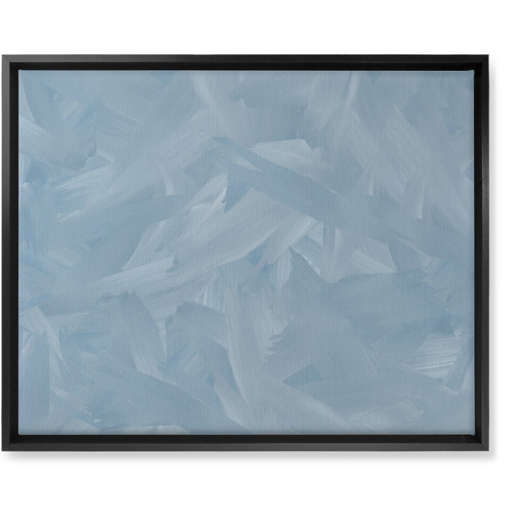 Brushstroke Wash - Light Blue Wall Art, Black, Single piece, Canvas, 16x20, Blue, True Blue