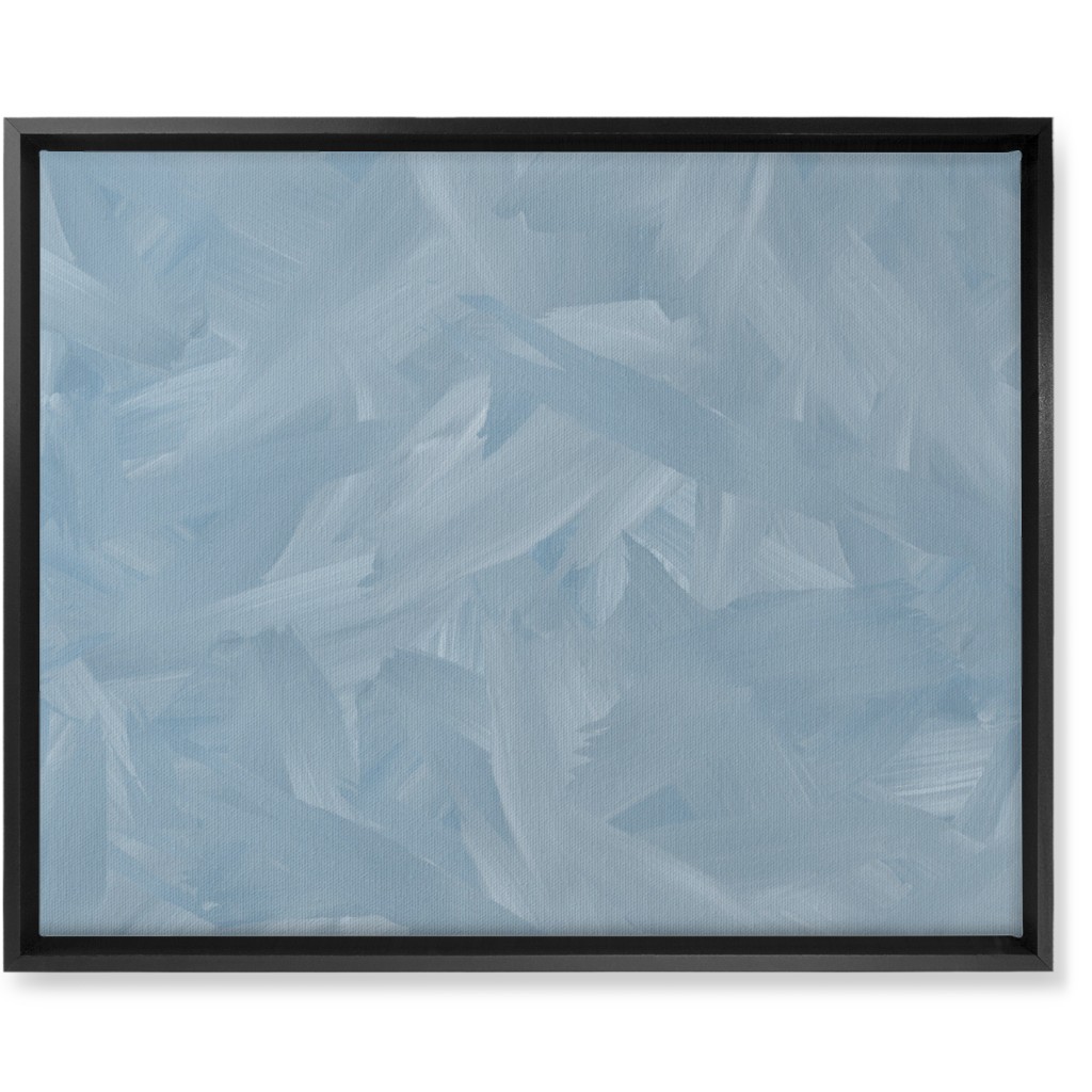 Brushstroke Wash - Light Blue Wall Art, Black, Single piece, Canvas, 16x20, Blue