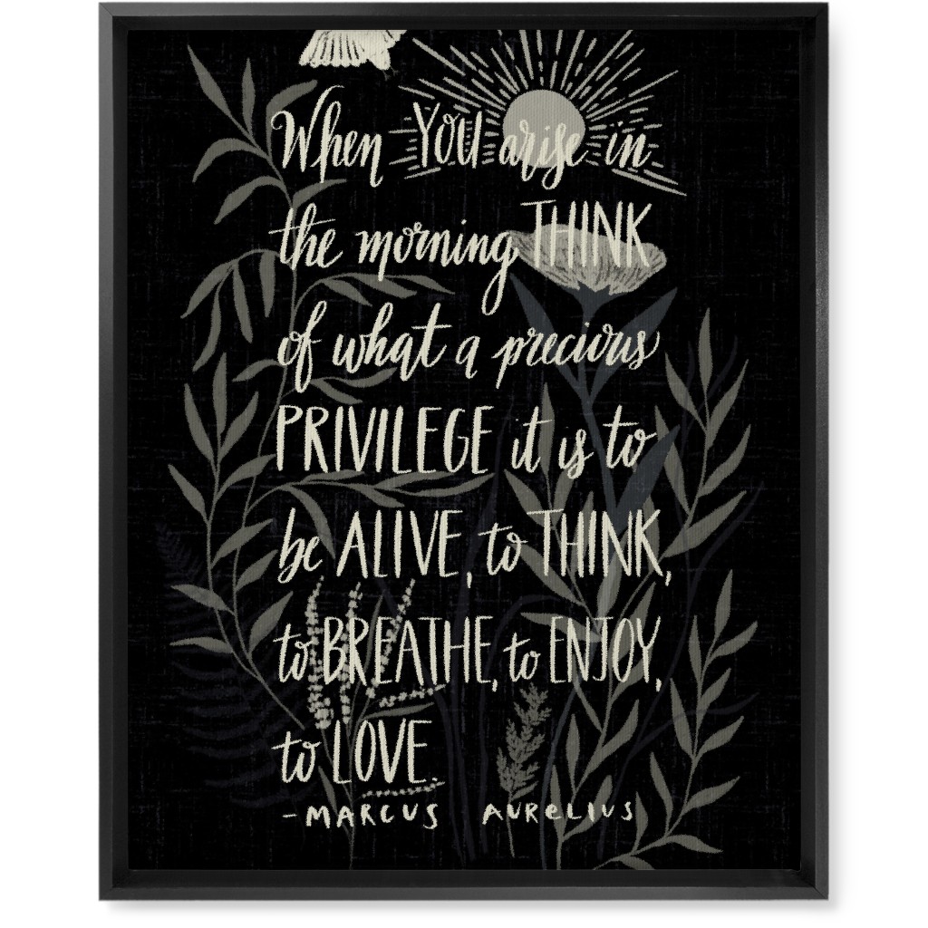Precious Morning Wall Art, Black, Single piece, Canvas, 16x20, Black, Coal