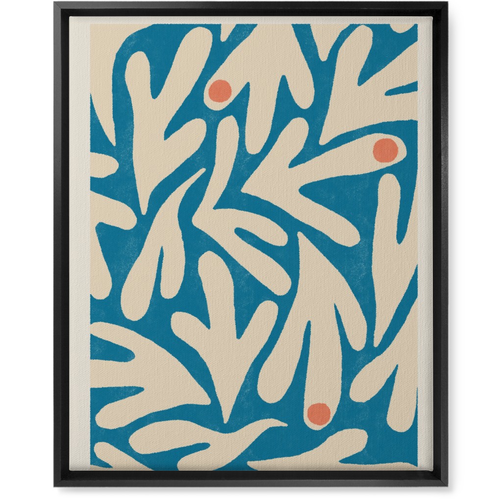 Flower Market - Blue Wall Art, Black, Single piece, Canvas, 16x20, Blue