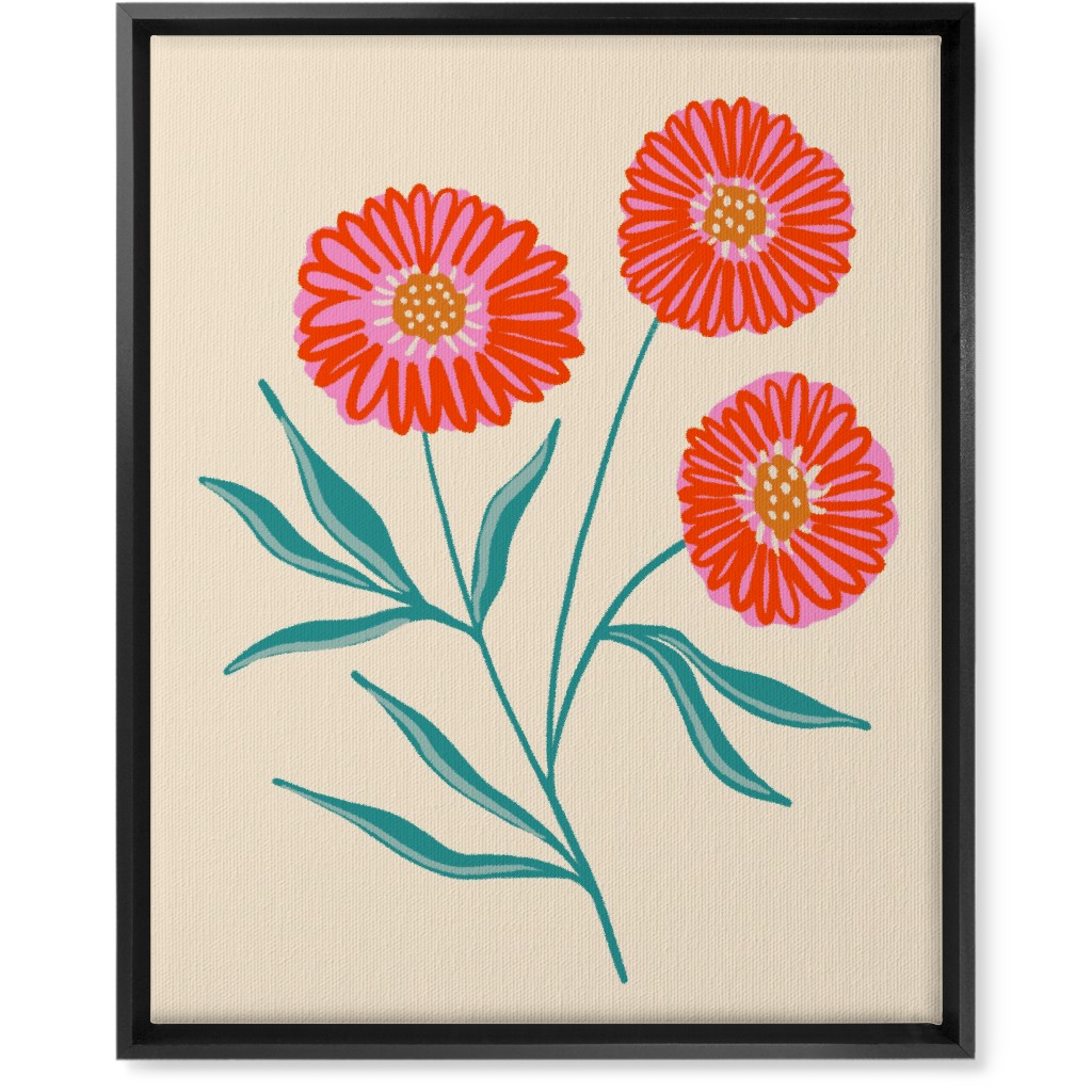 Naomi Wildflower - Multi Wall Art, Black, Single piece, Canvas, 16x20, Multicolor