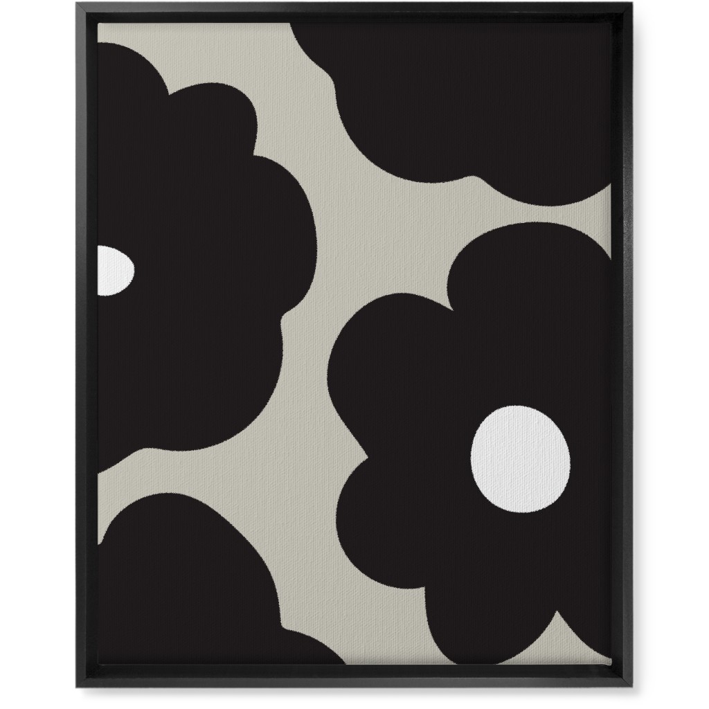 Mod Chubby Floral - Black and Tan Wall Art, Black, Single piece, Canvas, 16x20, Black
