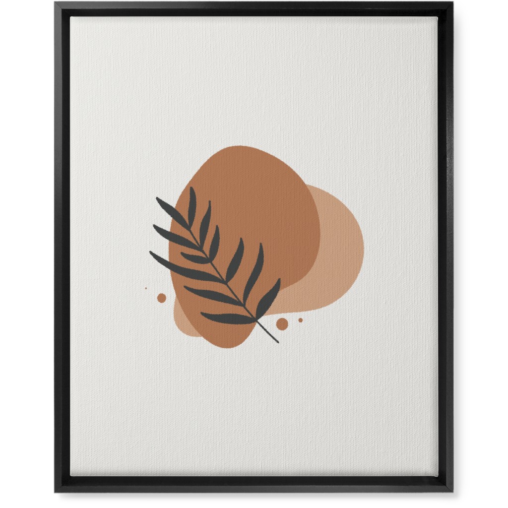 Shapes and Fern Leaf Vi Wall Art, Black, Single piece, Canvas, 16x20, Orange