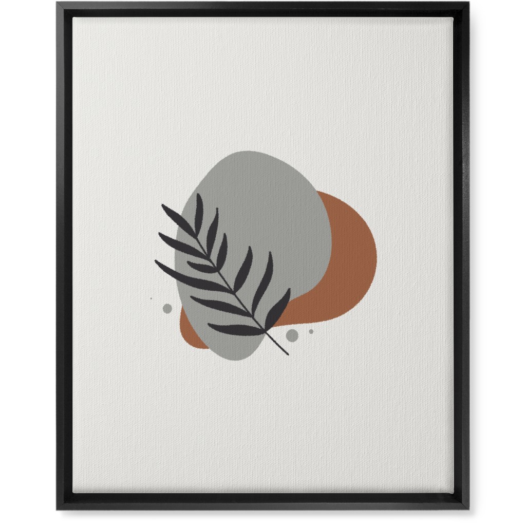 Shapes and Fern Leaf Vi Wall Art, Black, Single piece, Canvas, 16x20, Brown