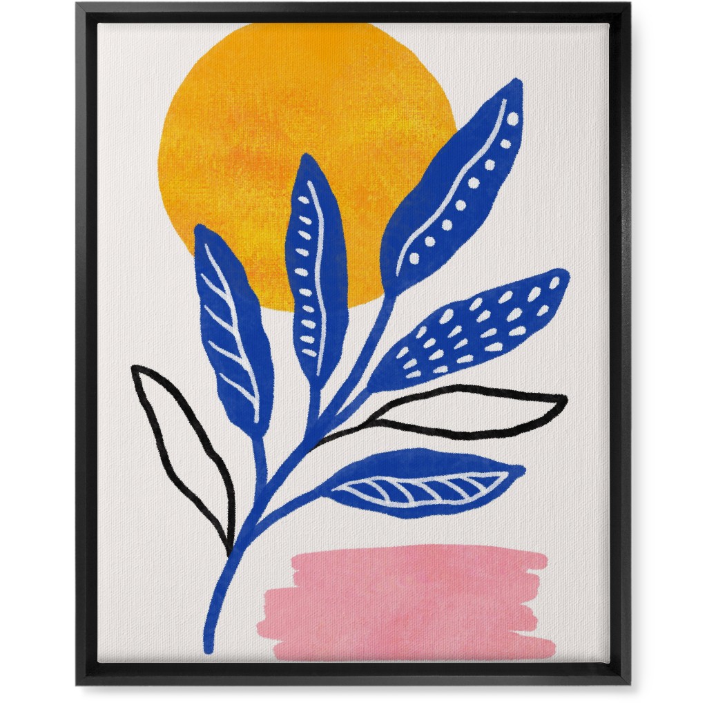Leaves At Sunset Wall Art, Black, Single piece, Canvas, 16x20, Multicolor