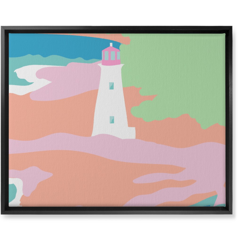 Minimalist Bahamian Lighthouse - Bold Wall Art, Black, Single piece, Canvas, 16x20, Multicolor