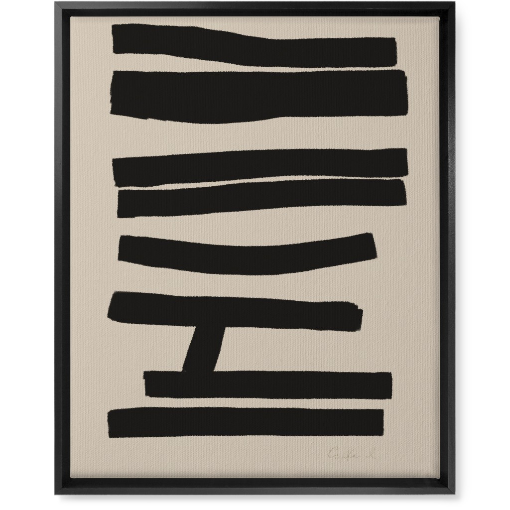 Bold Abstract Stripes Wall Art, Black, Single piece, Canvas, 16x20, Black