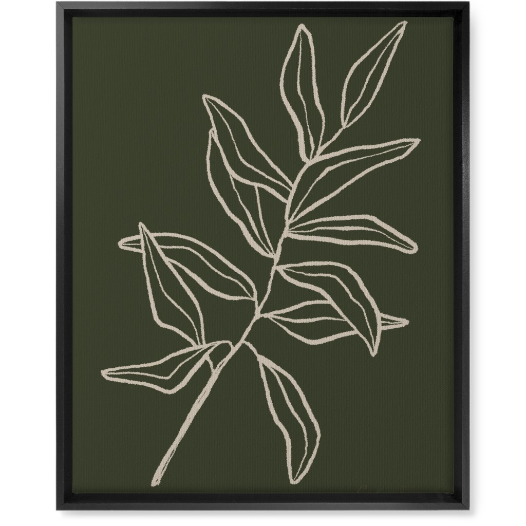 Botanical Eucalyptus Wall Art, Black, Single piece, Canvas, 16x20, Green, Gray