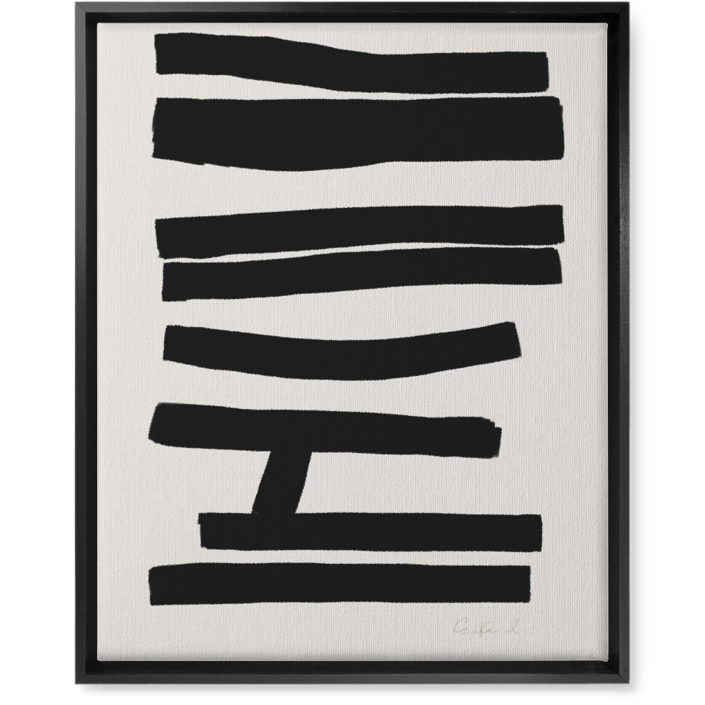 Bold Abstract Stripes Wall Art, Black, Single piece, Canvas, 16x20, Black, Antique White