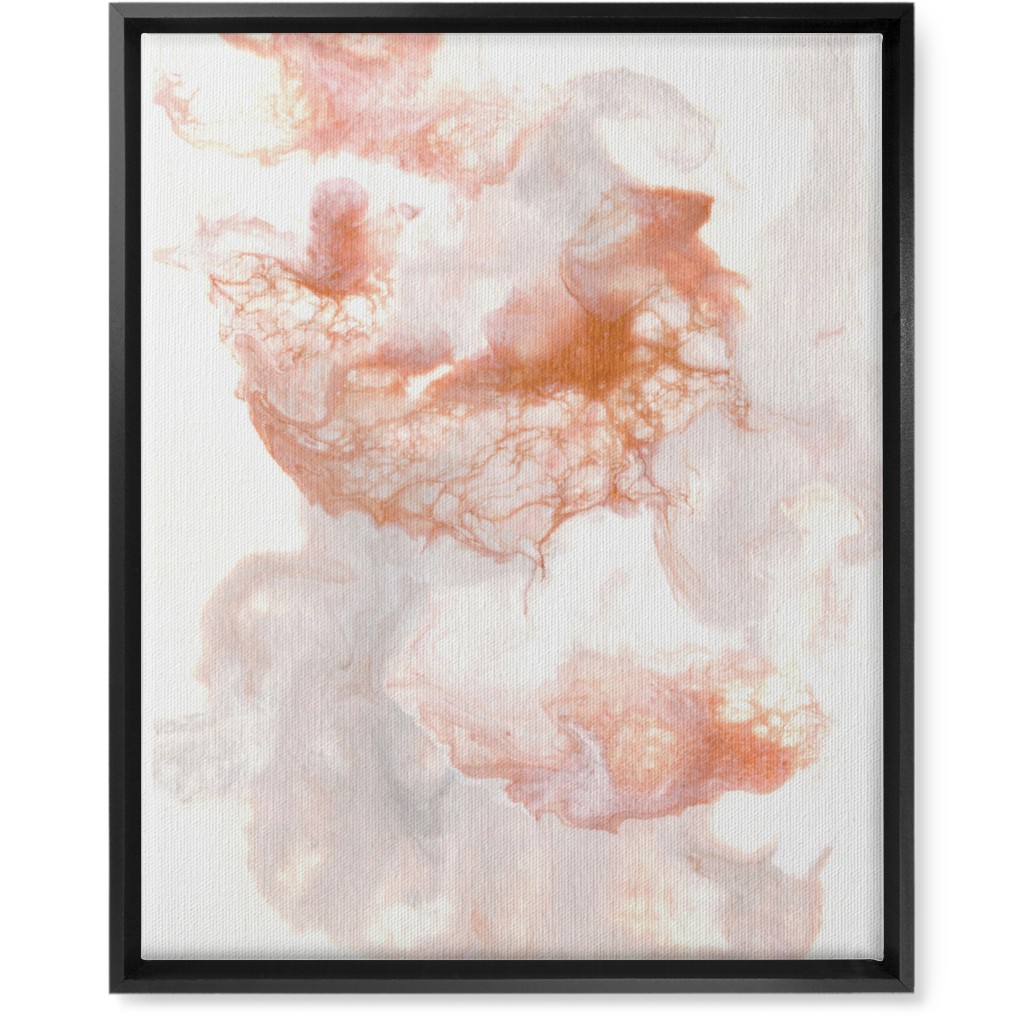 Acrylic Pour Abstract - Copper Wall Art, Black, Single piece, Canvas, 16x20, Pink