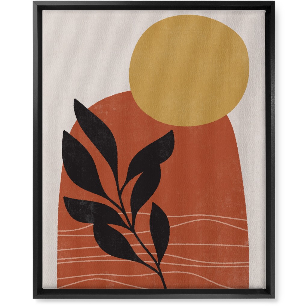 Earthen Plateau - Terracotta Wall Art, Black, Single piece, Canvas, 16x20, Orange, Orange