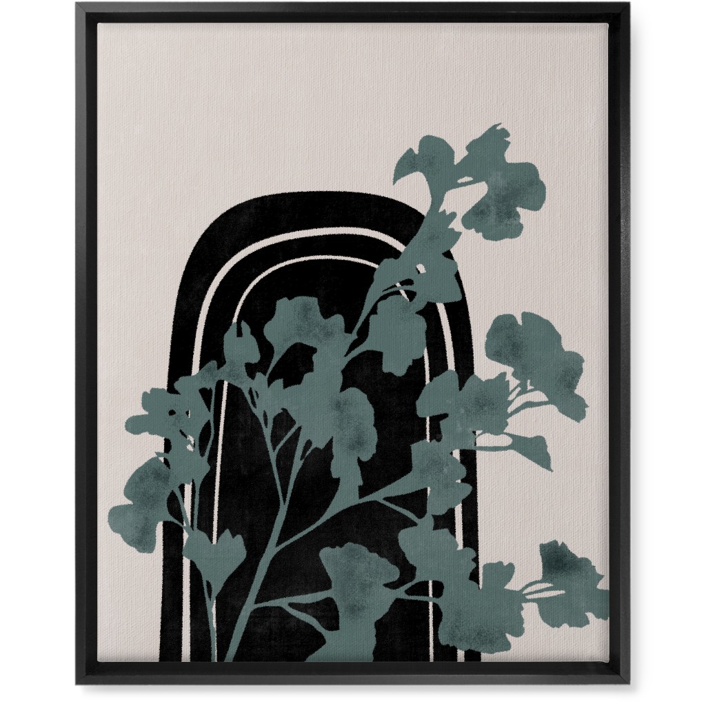 Modern Garden Archway - Green and Ivory Wall Art, Black, Single piece, Canvas, 16x20, Green, Classic Green