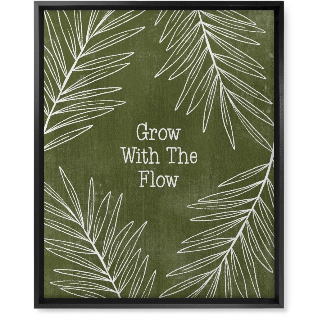 Grow With the Flow - Green Wall Art, Black, Single piece, Canvas, 16x20, Green