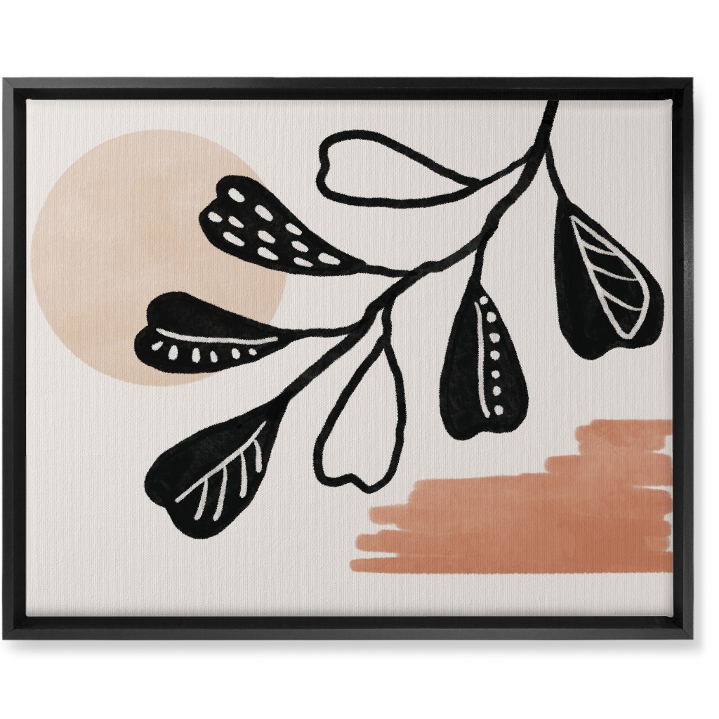 Beige Botanical Canvas Wall Art For Summer Decor