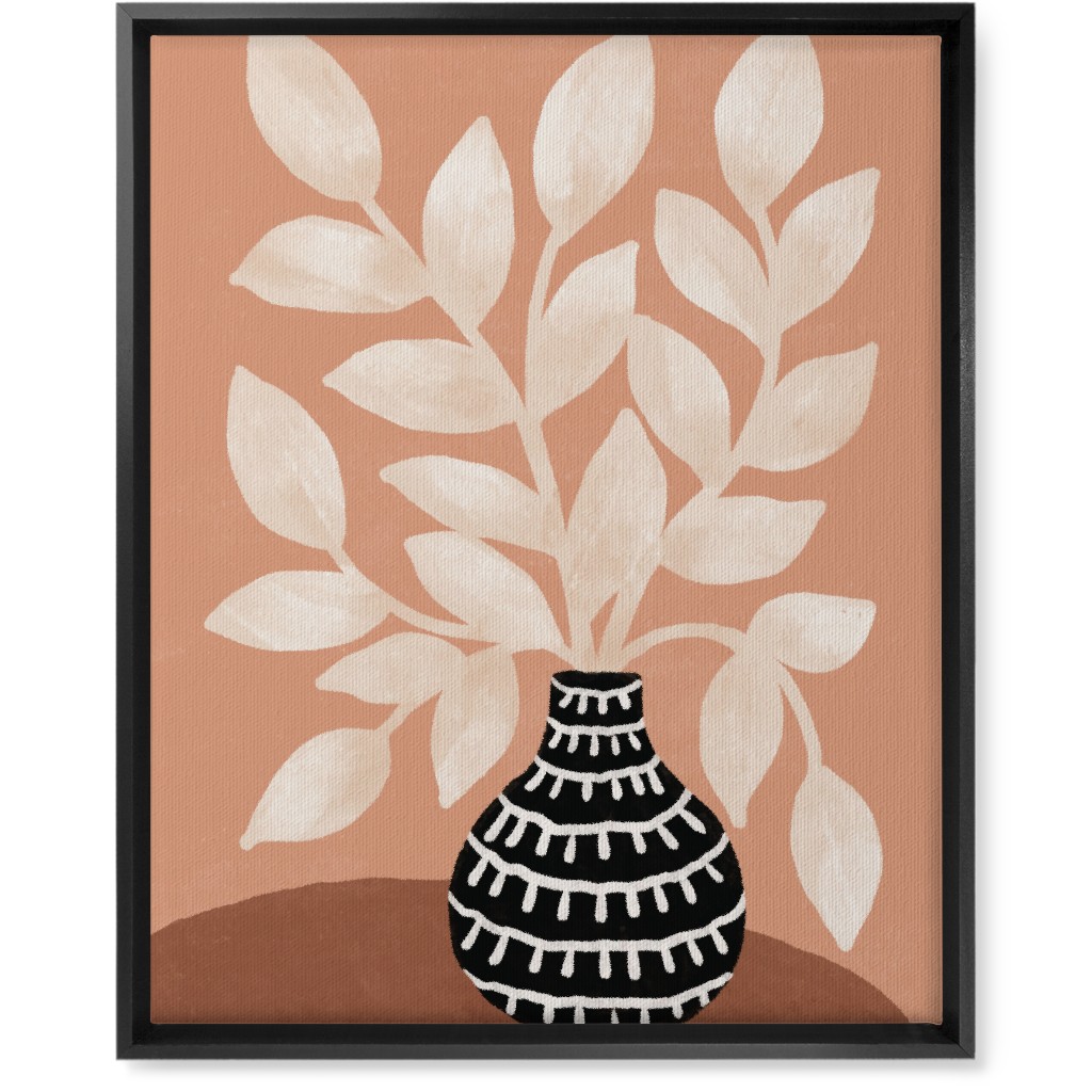 the Vase Ii - Neutral Wall Art, Black, Single piece, Canvas, 16x20, Pink