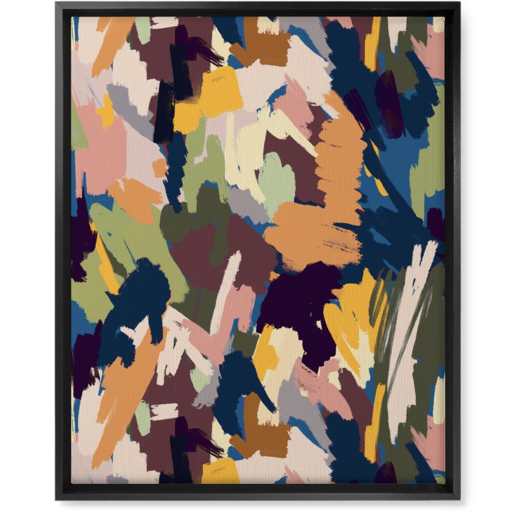 Abstract Scratches - Multi Wall Art, Black, Single piece, Canvas, 16x20, Multicolor