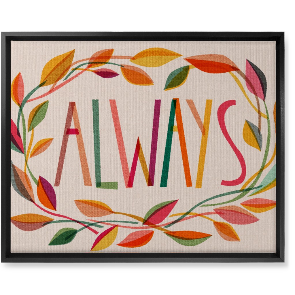 Always Leaves Wreath - Multi Wall Art, Black, Single piece, Canvas, 16x20, Multicolor