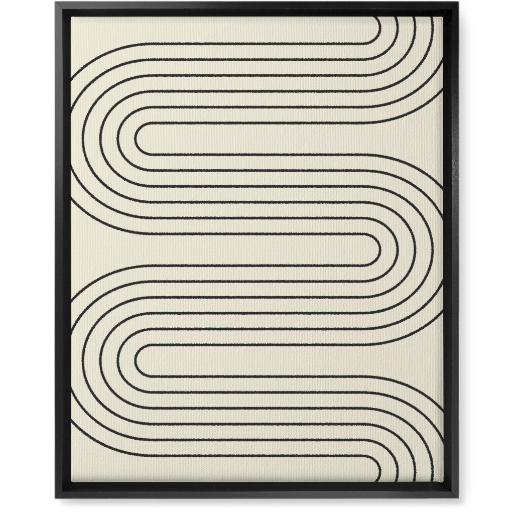 Geometric Abstract Lines - Neutral Wall Art, Black, Single piece, Canvas, 16x20, Beige