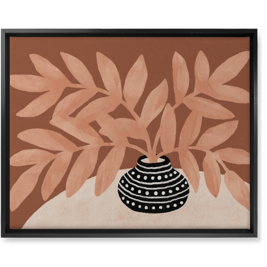 the Vase Iii - Neutral Wall Art, Black, Single piece, Canvas, 16x20, Pink, Bright Pink