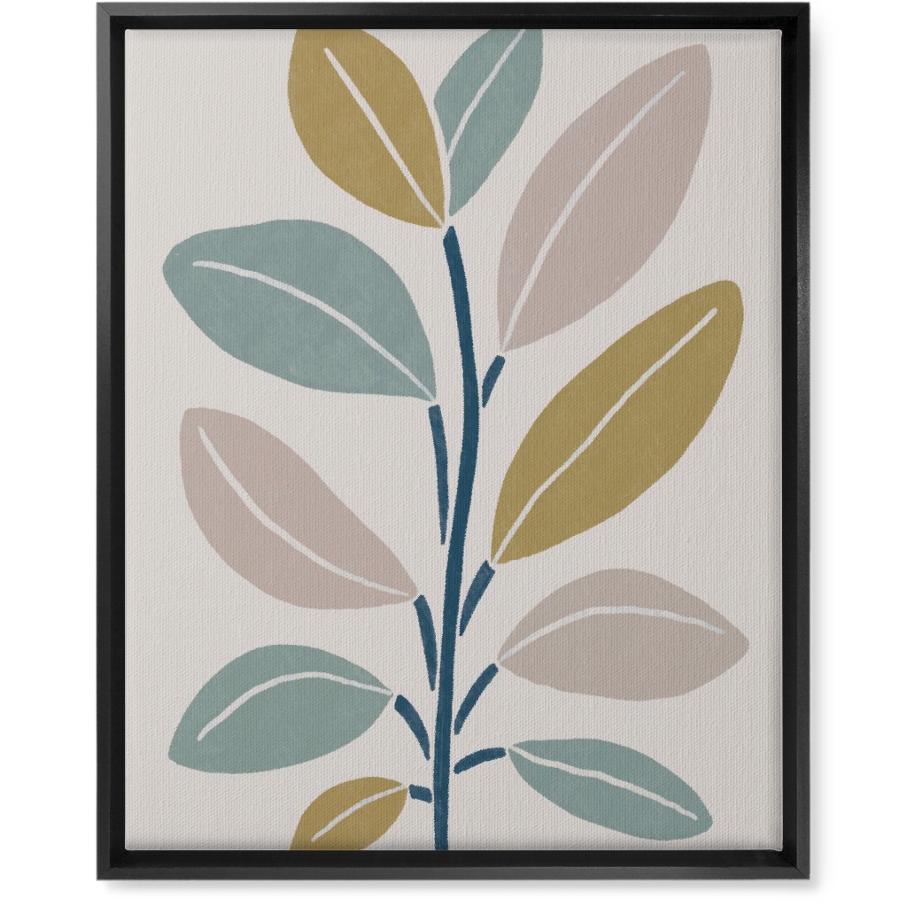 Plant Branch Wall Art, Black, Single piece, Canvas, 16x20, Beige, Garden