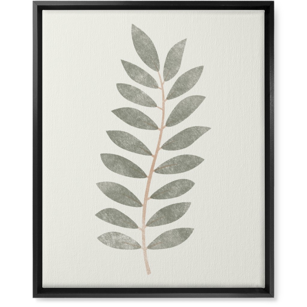 Botanical Leaf Iii Wall Art, Black, Single piece, Canvas, 16x20, Green