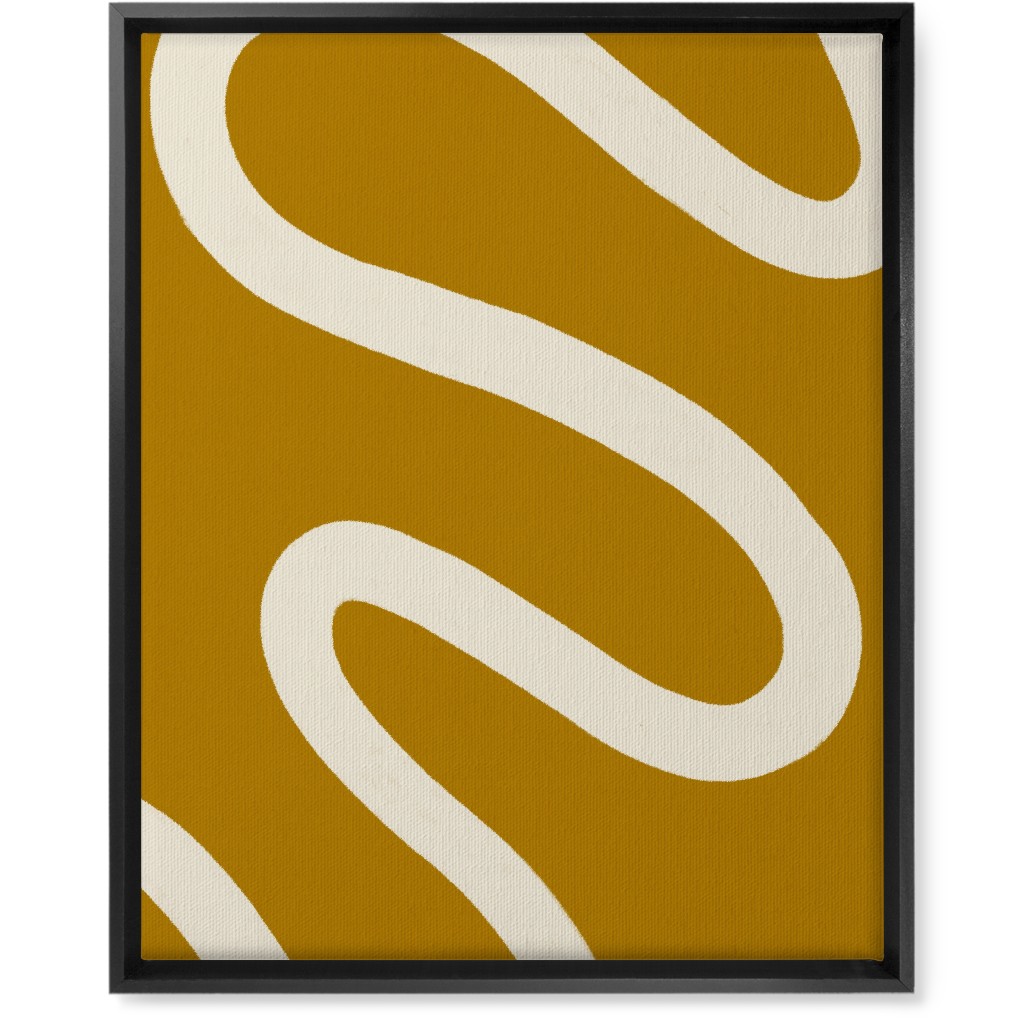 Tangled Brush Strokes Ii Wall Art, Black, Single piece, Canvas, 16x20, Yellow, Golden