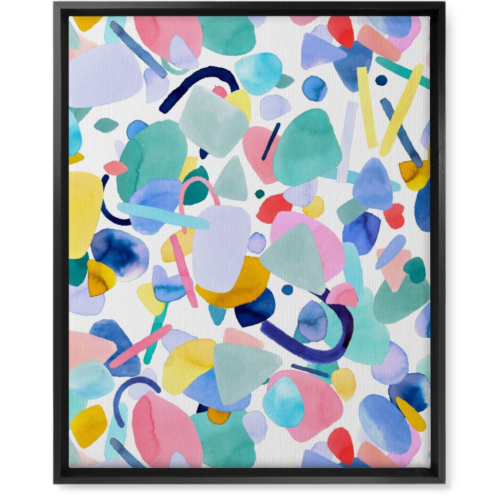 Abstract Geometric Shapes - Multi Wall Art, Black, Single piece, Canvas, 16x20, Multicolor