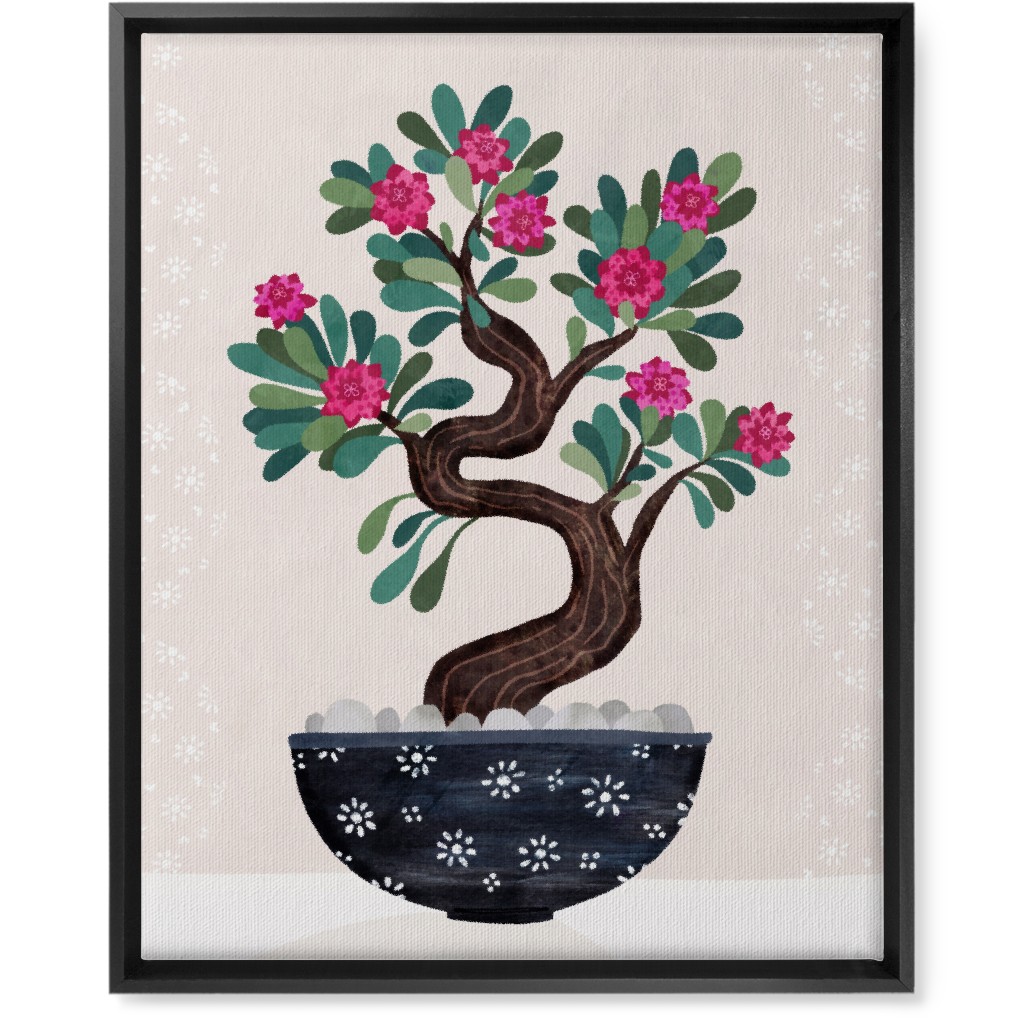 Bonsai - Pink Wall Art, Black, Single piece, Canvas, 16x20, Pink