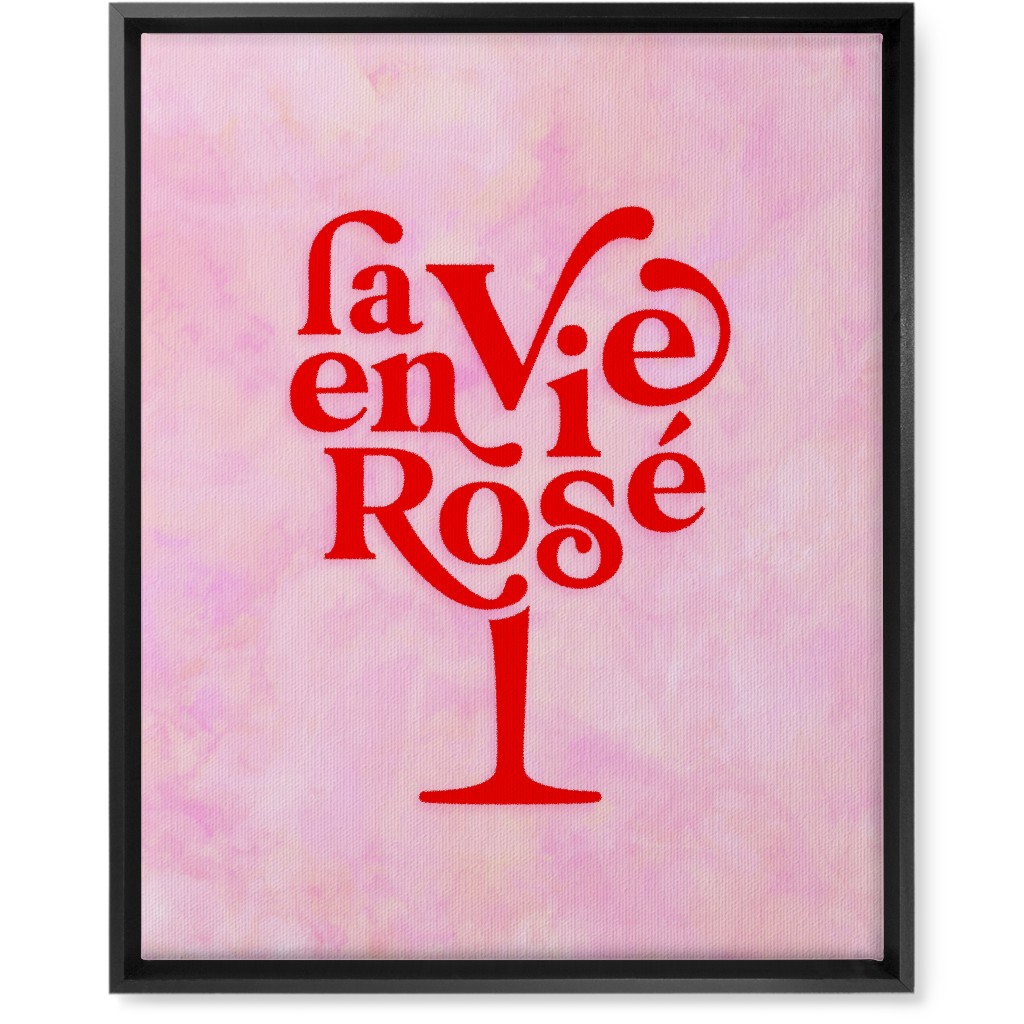 La Vie En Rose - Red and Pink Wall Art, Black, Single piece, Canvas, 16x20, Pink, Bright Pink