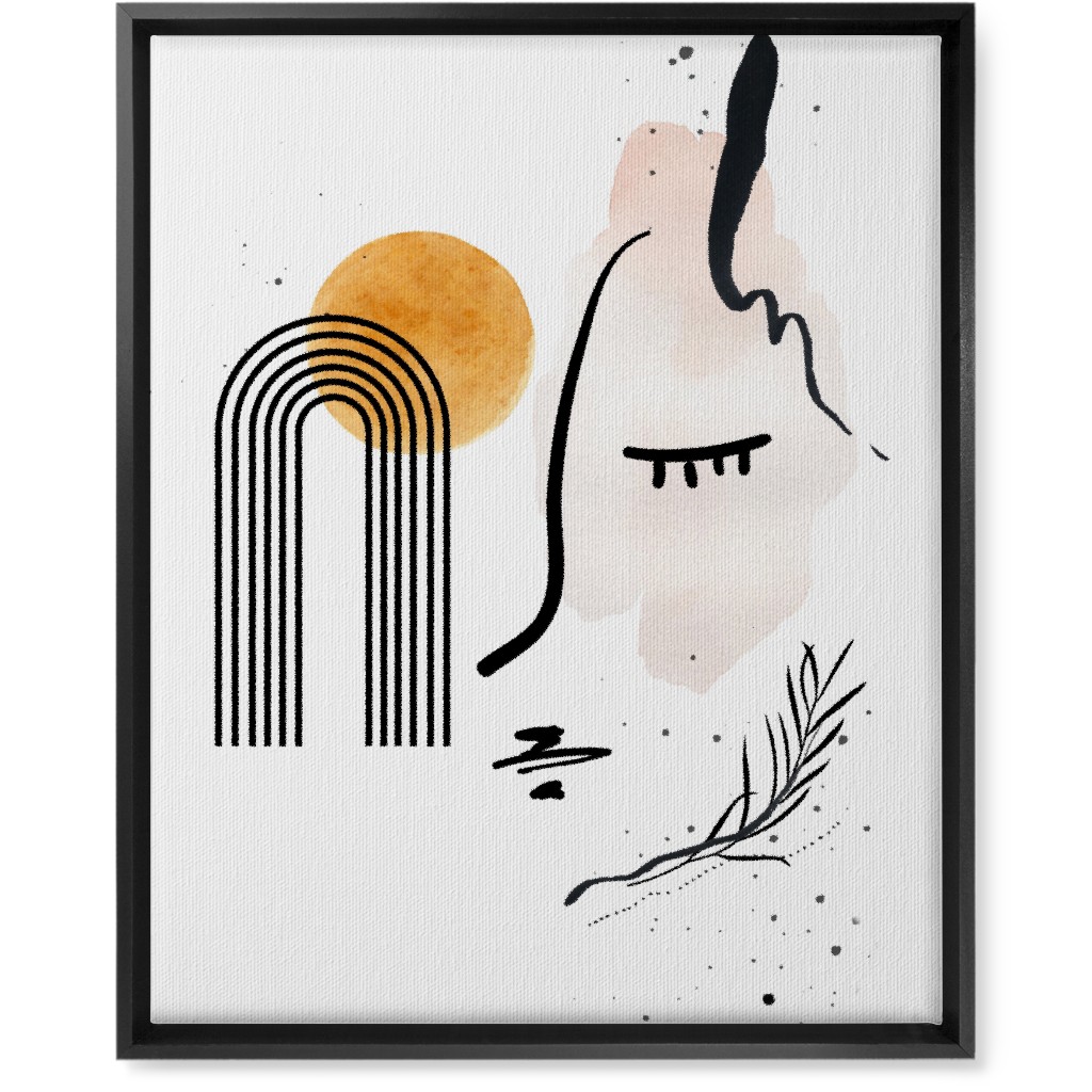 Sun Lady - Neutral Wall Art, Black, Single piece, Canvas, 16x20, White