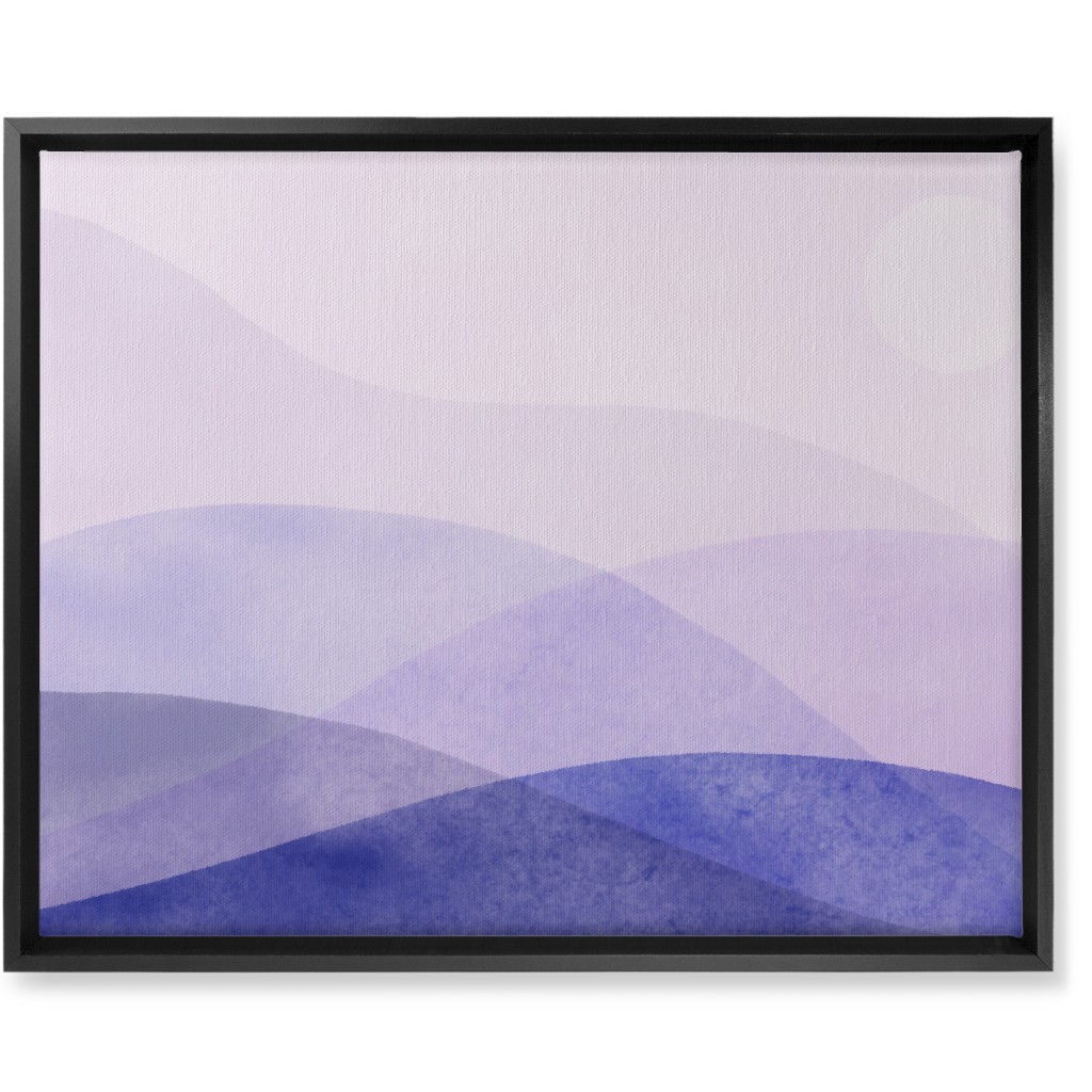 a View of the Mountains - Purple Wall Art, Black, Single piece, Canvas, 16x20, Purple