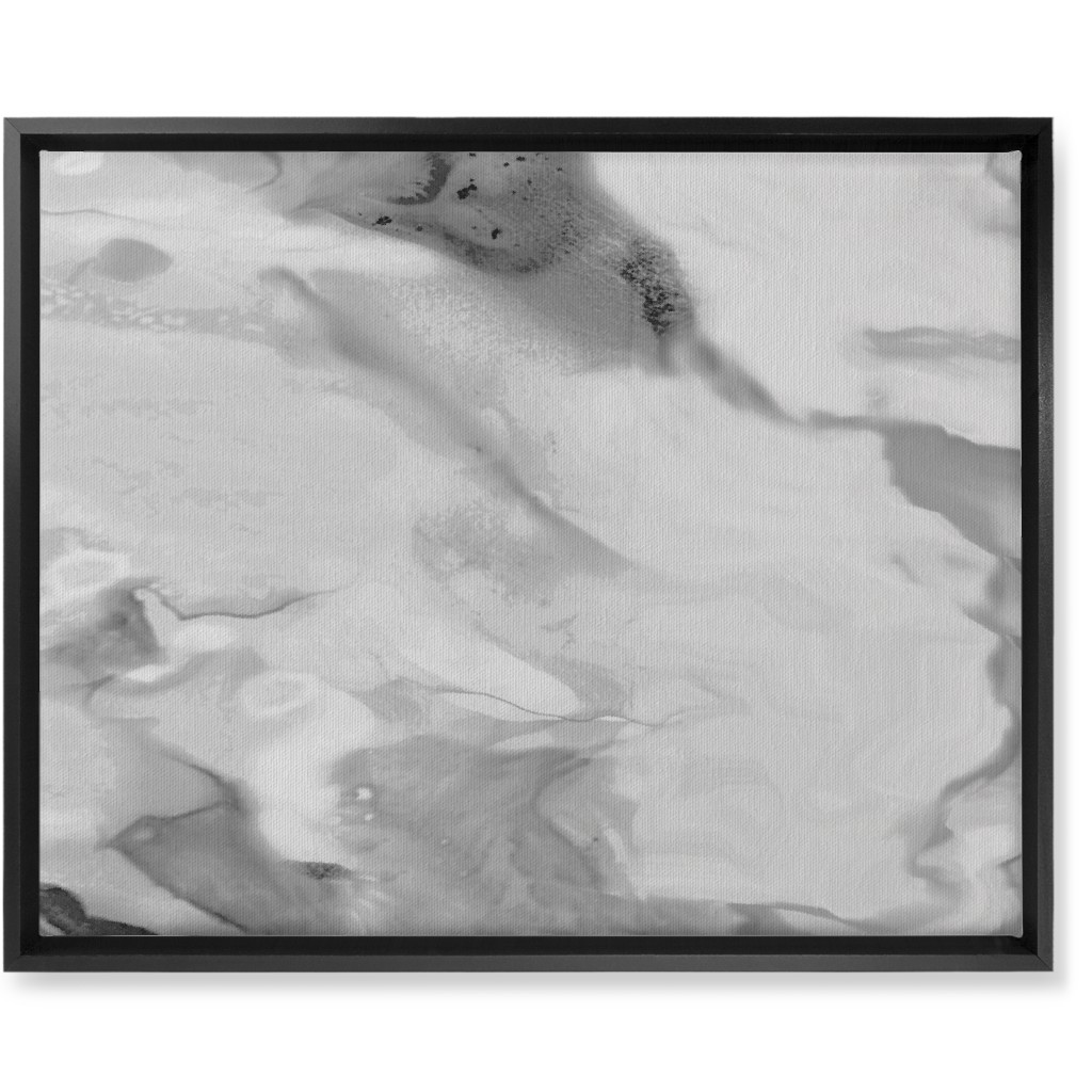 Carerra Marble - Watercolor Wall Art, Black, Single piece, Canvas, 16x20, Gray