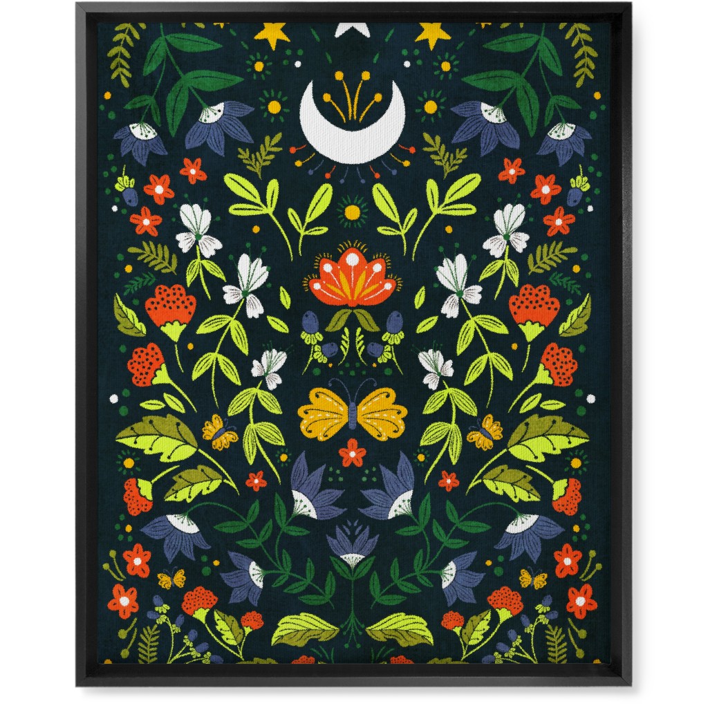 Night Garden - Multi Wall Art, Black, Single piece, Canvas, 16x20, Multicolor