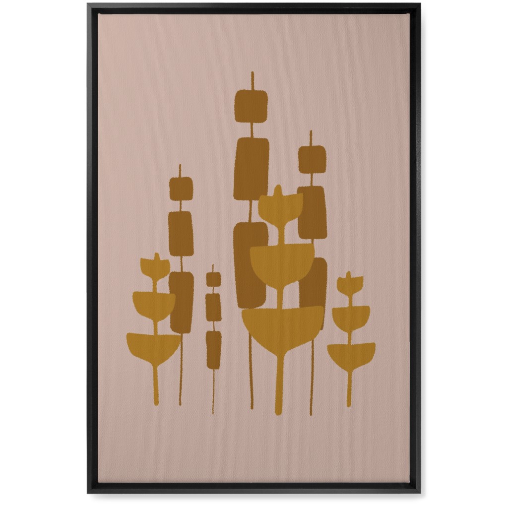 Cattail & Pods Wall Art, Black, Single piece, Canvas, 20x30, Pink, Alpaca