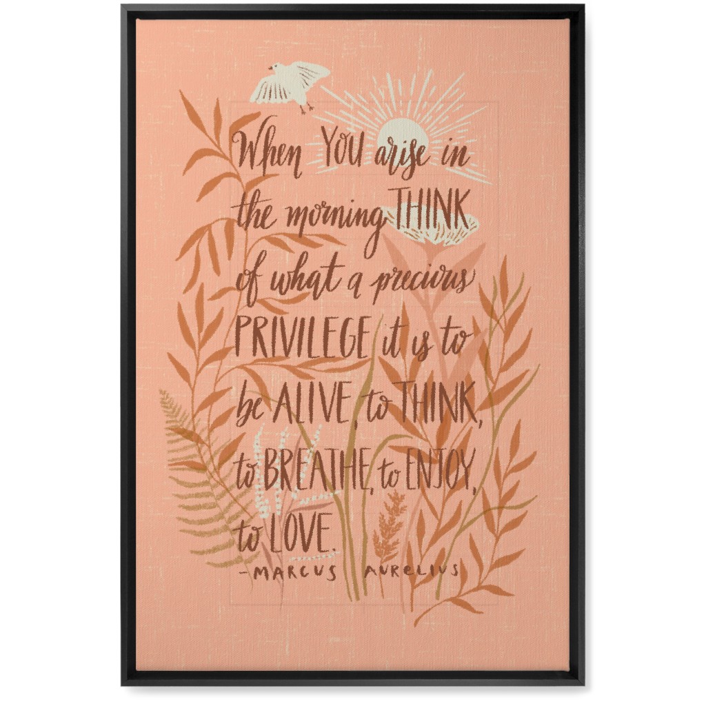 Precious Morning Wall Art, Black, Single piece, Canvas, 20x30, Pink, Beige