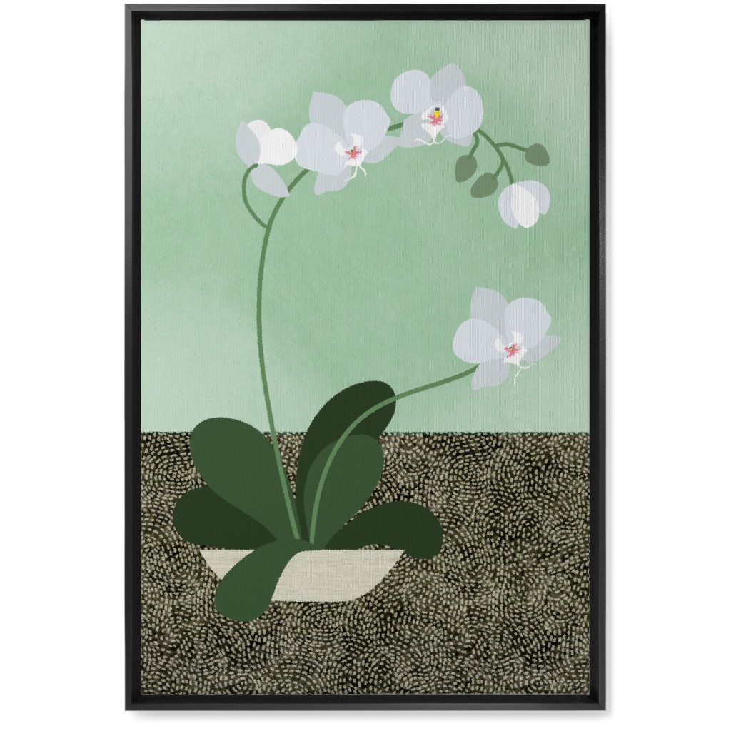 Orchids - the Only Houseplant I Can Keep Alive! Wall Art, Black, Single piece, Canvas, 20x30, Green, Classic Green