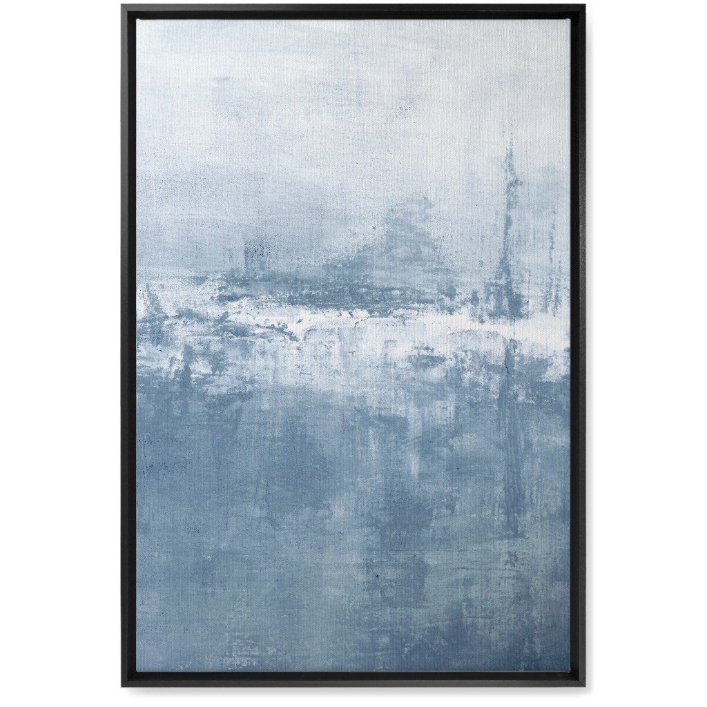 Right Tranquil Diptych - Blue Wall Art, Black, Single piece, Canvas, 20x30, Blue