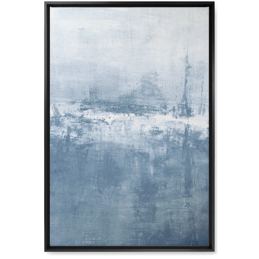 Right Tranquil Diptych - Blue Wall Art, Black, Single piece, Canvas, 20x30, Blue, True Blue