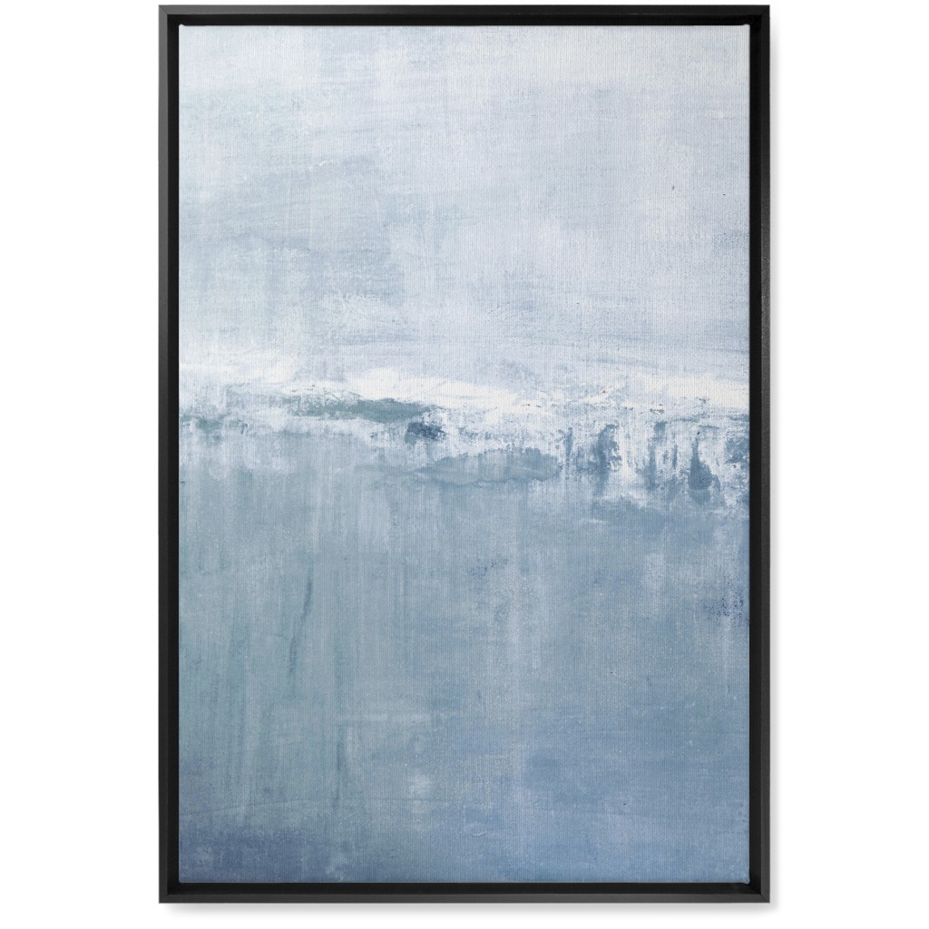 Left Tranquil Diptych - Blue Wall Art, Black, Single piece, Canvas, 20x30, Blue