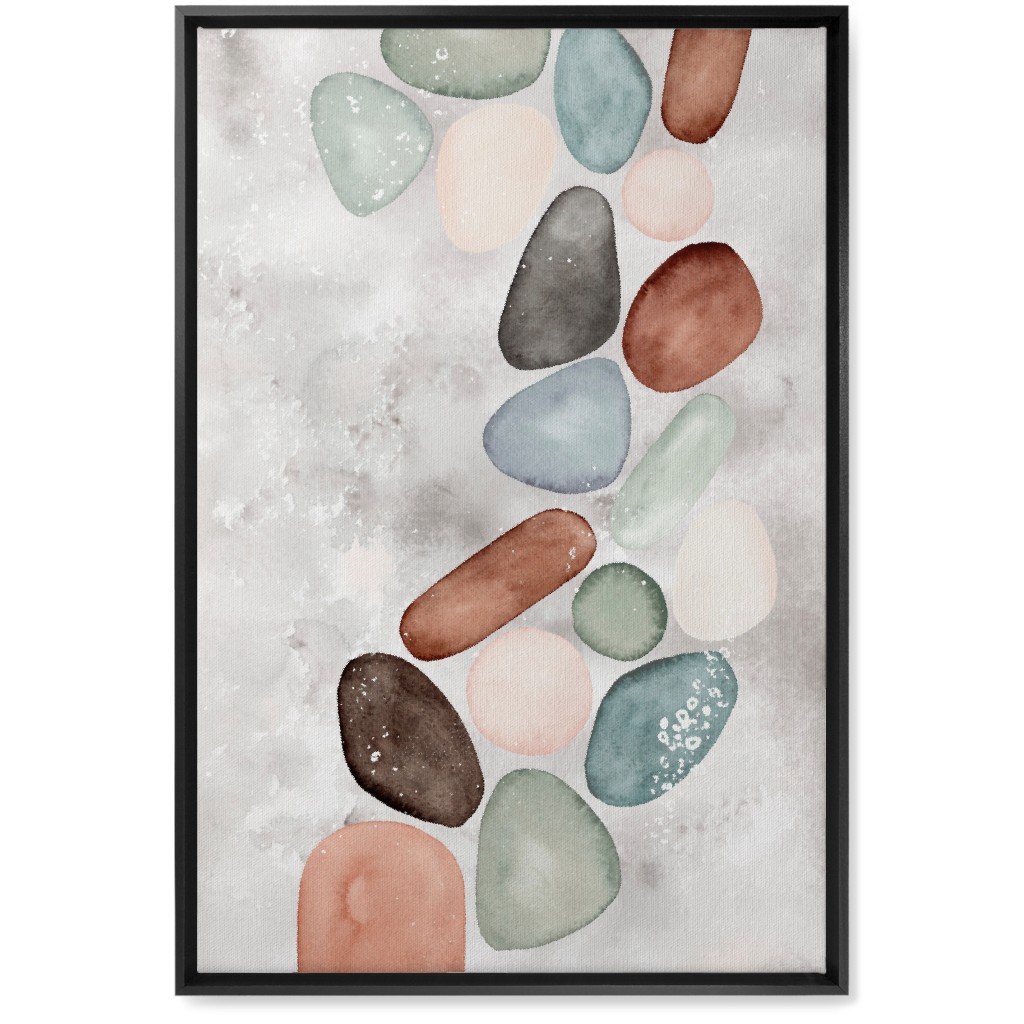 Polished Stones Wall Art, Black, Single piece, Canvas, 20x30, Multicolor, Silver Lining