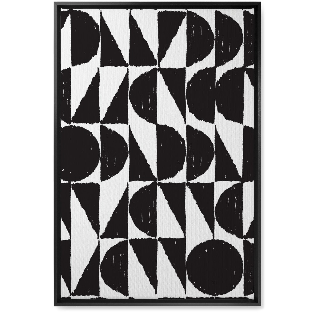 Mod Shapes Wall Art, Black, Single piece, Canvas, 20x30, Black