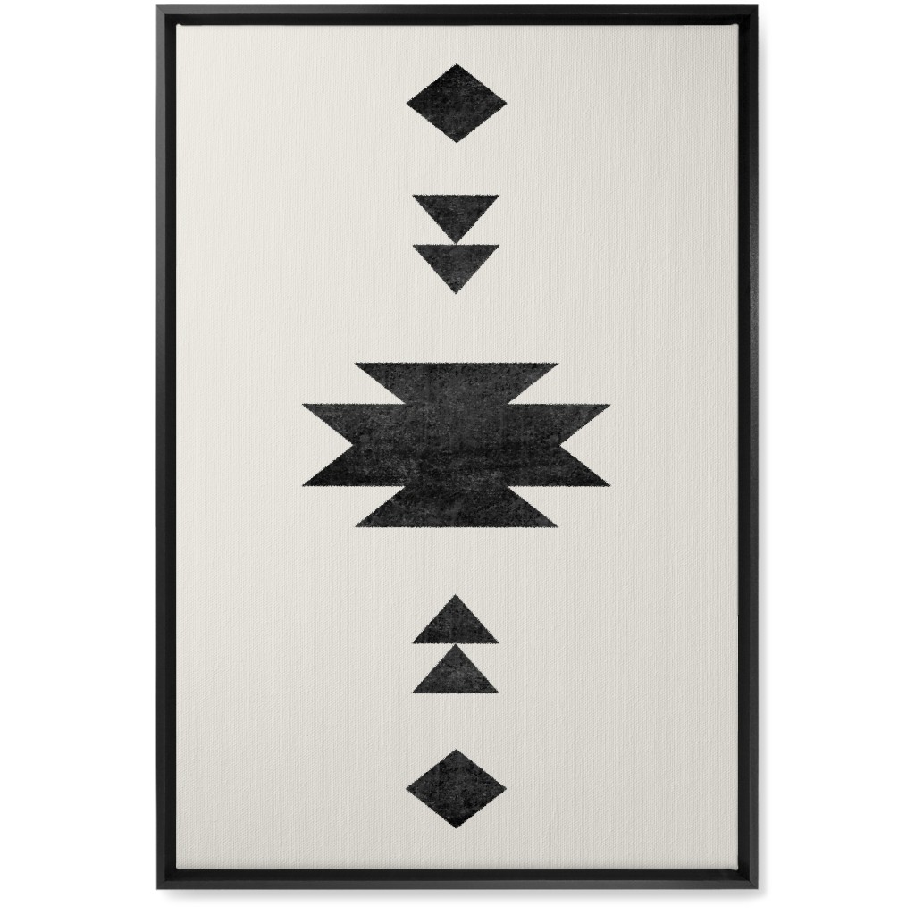 Aztec Southwest - Neutral Wall Art, Black, Single piece, Canvas, 20x30, Beige, Pearl