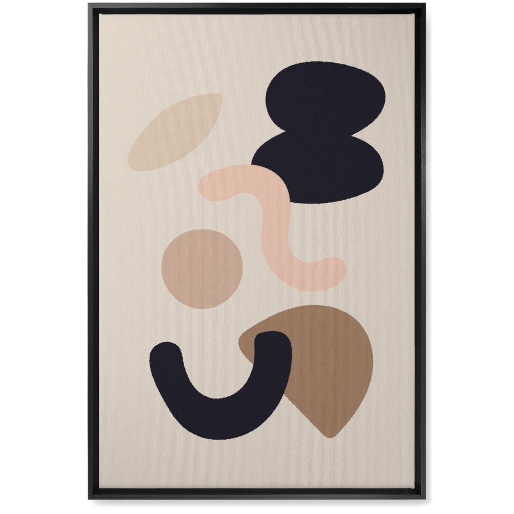 Abstract Collage - Neutral Wall Art, Black, Single piece, Canvas, 20x30, Beige