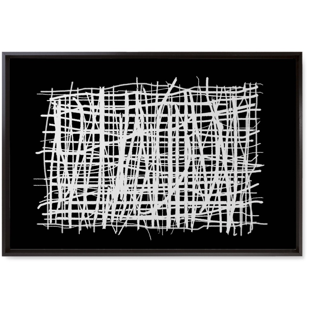 Woven Abstraction - White on Black Wall Art, Black, Single piece, Canvas, 20x30, Black