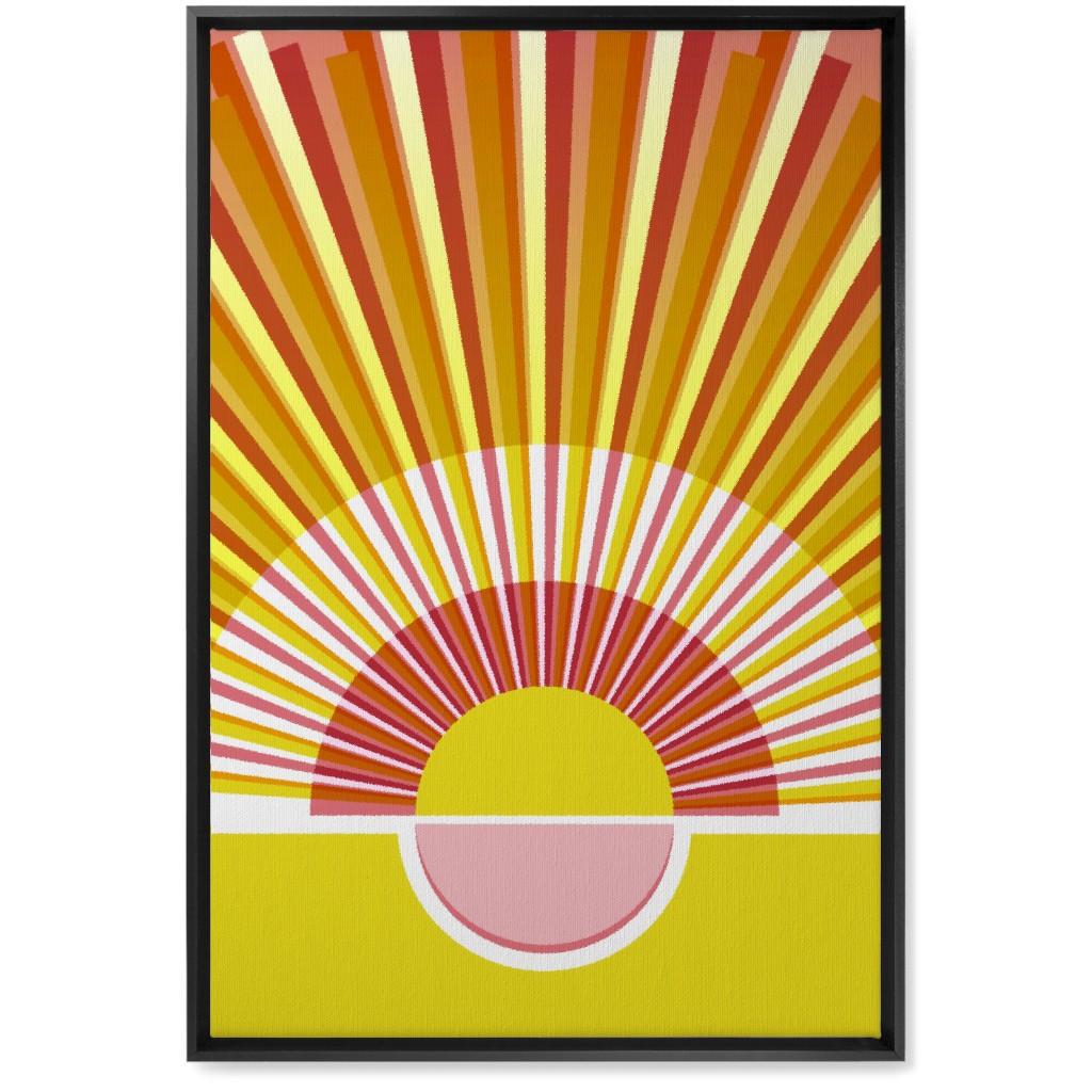 Sunrise Optimism - Warm Wall Art, Black, Single piece, Canvas, 20x30, Yellow