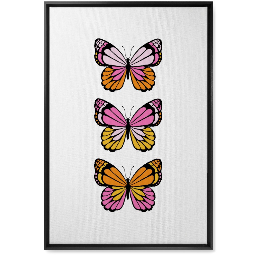 Butterfly Y2k - Warm Wall Art, Black, Single piece, Canvas, 20x30, Multicolor